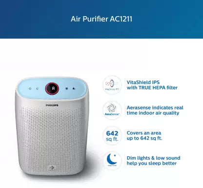 PHILIPS AC1211/20 Portable Room Air Purifier  (White)(OPEN BOX) PHILIPS AC1211/20 Portable Room Air Purifier  (White)(OPEN BOX)
